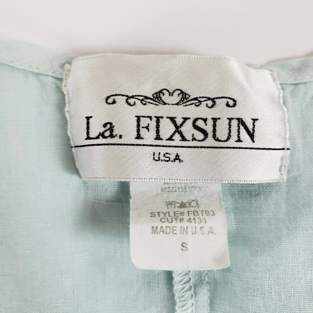 LA Fixsun Linen Size S Sleeveless Top Lagenlook - Picture 2 of 8